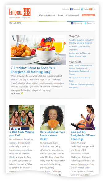 EmpowHER Community Newsletter Example