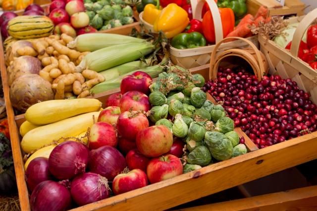 Fall veggies at a farmers market