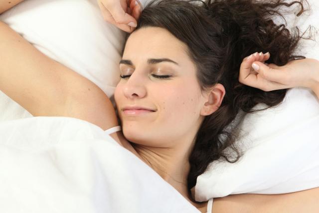 Woman waking up well rested