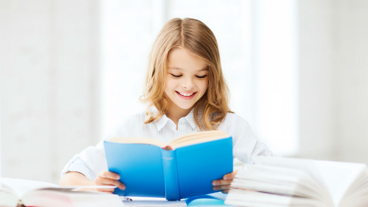 girl reading a book