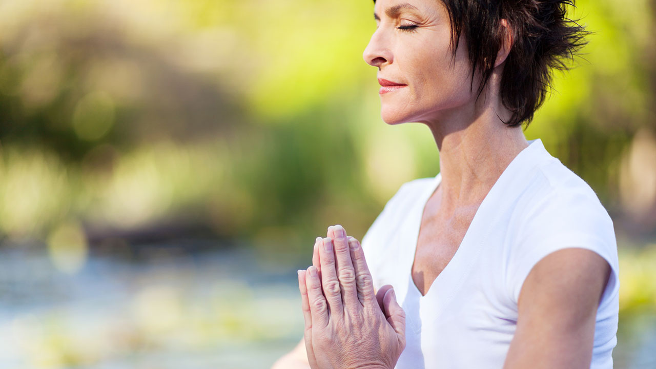 Woman practicing yoga