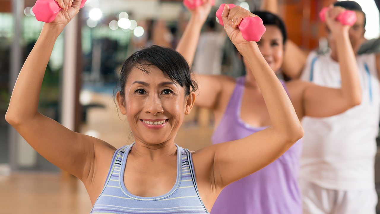 Woman in exercise class