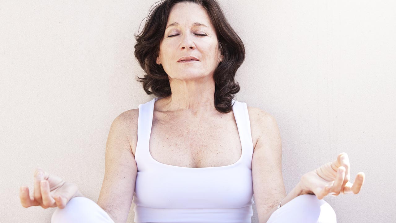 Woman meditates