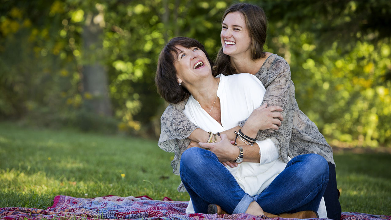 Woman with adult daughter