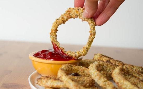 Vegan Baked Crispy Onion Rings