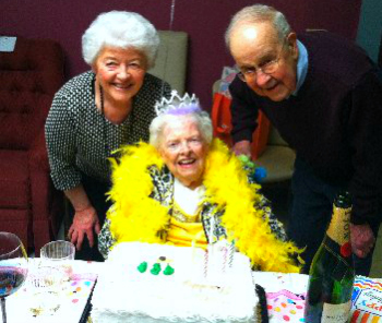 Muriel with her husband and her mother