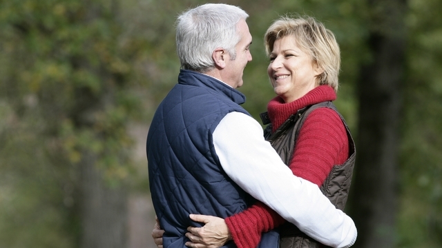 senior couple embracing